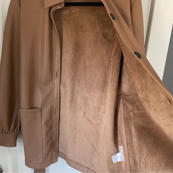 NWOT Truth By Republic Women’s Long Sleeve Faux Leather Jacket With Belt Size S - Picture 7 of 12
